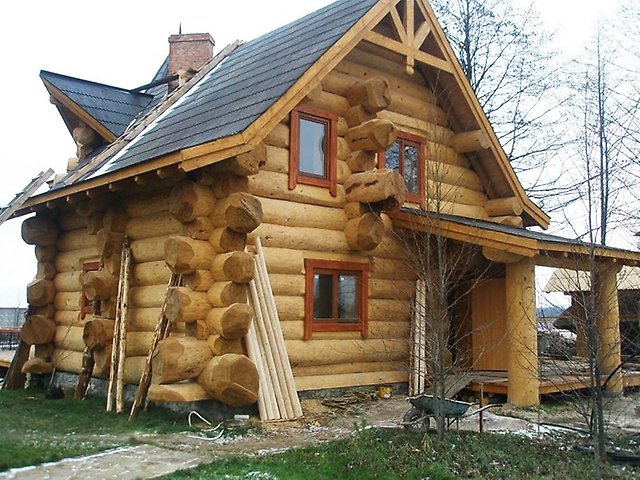 оцилиндрованные срубы